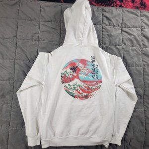 Artist Union Kanagawa The Wave Mens Small White Hoodie Fleece Sweatshirt